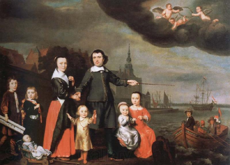 Nicolaes maes captain job jansz cuyter and his family Norge oil painting art